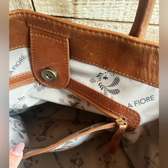 Isabella fiore woven leather tote bag - Picture 5 of 16